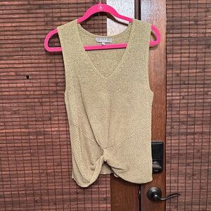 Elegant Olive Sleeveless Knit Top